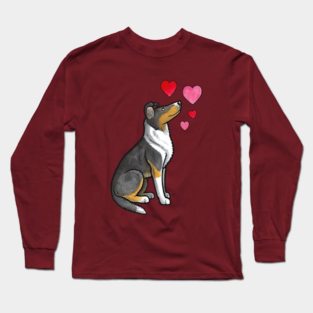 Smooth collie love Long Sleeve T-Shirt by animalartbyjess